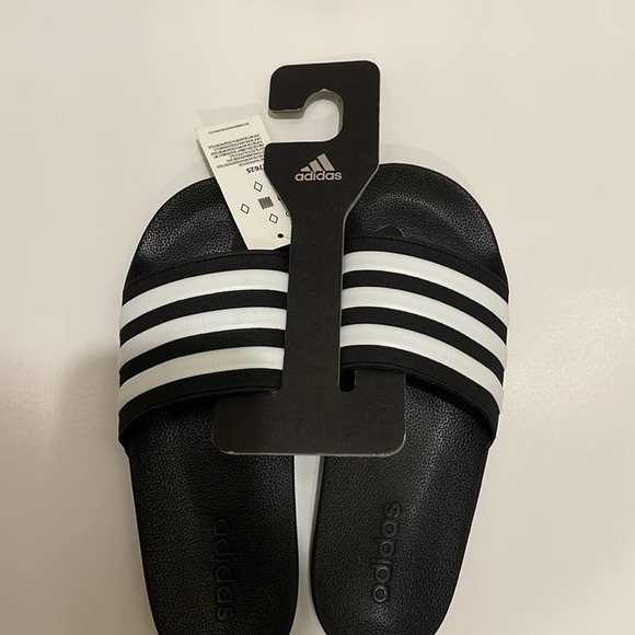NWT ADIDAS Black and White Slide. main image 6